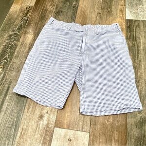 Polo Ralph Lauren Men Sz 35 Waist Gingham Check Shorts 10" Inseam Light Blue